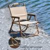Camping Chairs For Adults Folding Chairs Outdoor For Garden Picnic Hiking Indoor, Recliner Garden Chairs, Aluminium + Oxford Cloth + Beech Wood, For Outdoor Camp, Travel, Beach, Picnic, Hiking, 2 Piec view 4