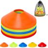 35/65/105 Pack Agility Soccer Cones for Training, Reusable Sports Cones for Drills with Mesh Bag, Training Cones for Soccer Practice, Football, Basketball - Disc Cones Training Equipment5 Color view 1