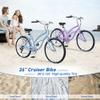 L-TWOO Beach Cruiser Bike 26inch Wheel Bike 7 Speed Cruiser Bicycle V-Brake Comfortable Commuter Bike for Women Men Senior (Purple) view 2