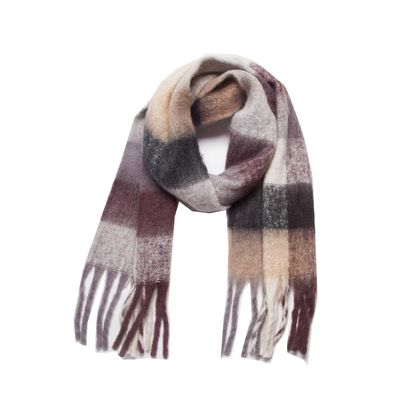 Metisee Large Soft Scarf Winter Long Pashmina Tassels Plaid Scarfs Knit Warm Shawl Scarves Neckerchief Scarf for Women (gray)