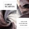 Metisee Large Soft Scarf Winter Long Pashmina Tassels Plaid Scarfs Knit Warm Shawl Scarves Neckerchief Scarf for Women (gray) view 2