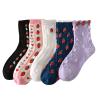 LAKEMON 5 Pack Cute Womens Floral Socks,Vintage Embroidered Floral Socks (5 Pairs-H) view 1