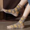 LAKEMON 5 Pack Cute Womens Floral Socks,Vintage Embroidered Floral Socks (5 Pairs-H) view 2