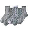 LAKEMON 5 Pack Cute Womens Floral Socks,Vintage Embroidered Floral Socks (5 Pairs-E) view 1