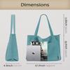 Prite Corduroy Tote Bag for Women Large Shoulder Bag with Zipper and Pockets for College Work Travel Shopping(Lake Blue) view 4