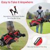 Goplus Golf Stand Bag, Lightweight Golf Club Bag with 6 Way Top Dividers, 8 Pockets, Cooler Bag, Rain Hood, Dual Shoulder Strap, Umbrella Holder, Portable Golf Bag with Stand for Women Men (Red) view 4