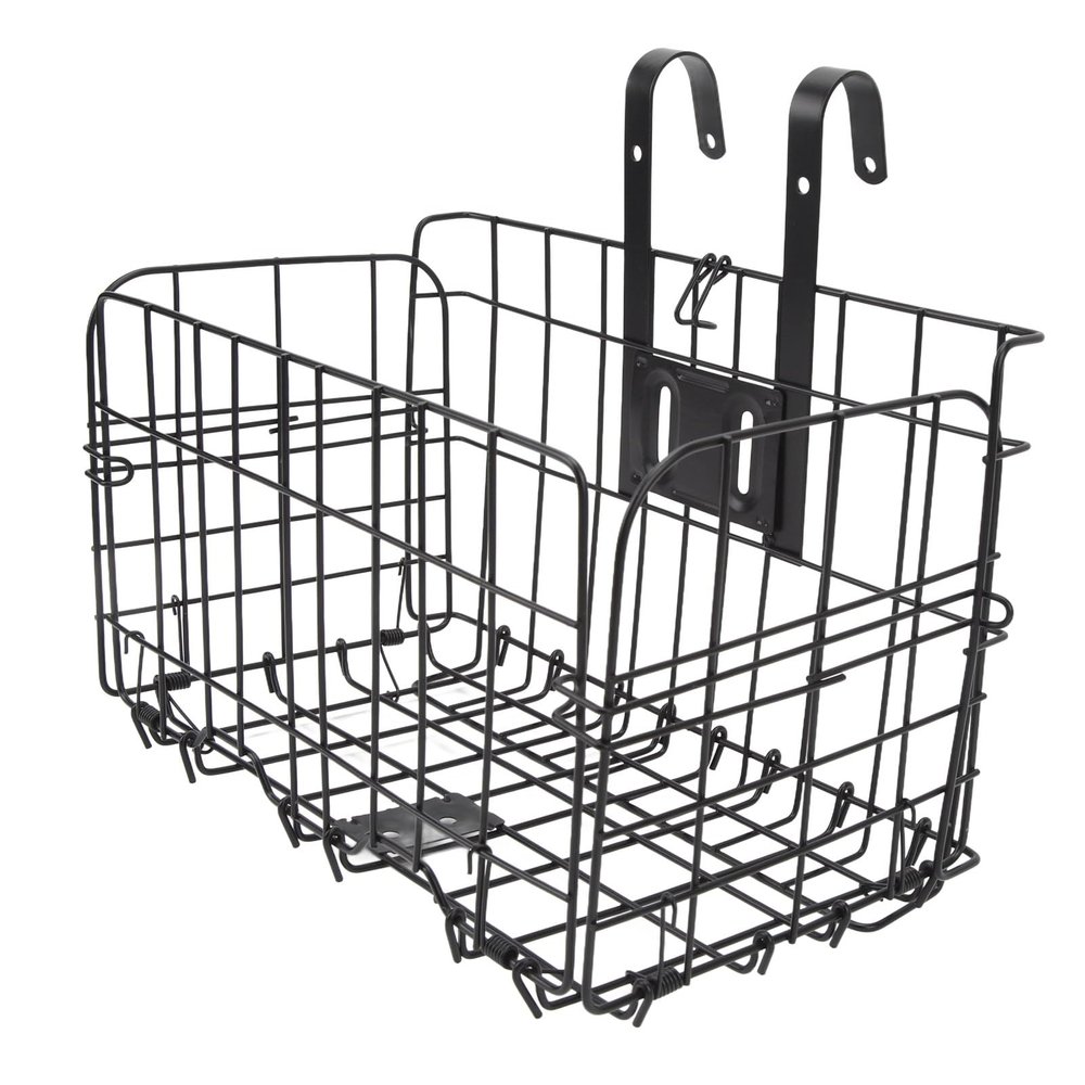 1 Pack Folding Rear Bike Basket Wire Mesh Fold-Up Detchable Front Bag Rear Hanging Bike Basket Bicycle Bag Cargo Rack for Mountain Bike Accessories Bike Frame Basket