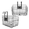 1 Pack Folding Rear Bike Basket Wire Mesh Fold-Up Detchable Front Bag Rear Hanging Bike Basket Bicycle Bag Cargo Rack for Mountain Bike Accessories Bike Frame Basket view 2
