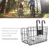 1 Pack Folding Rear Bike Basket Wire Mesh Fold-Up Detchable Front Bag Rear Hanging Bike Basket Bicycle Bag Cargo Rack for Mountain Bike Accessories Bike Frame Basket view 3