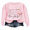 Maxmai Vintage Wrinkles Only Go Where Smiles Have Been Sweatshirt Long Sleeve Casual Crewneck Fashion Sweatshirts for Women Pink view 1