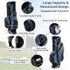 Goplus Golf Stand Bag, Lightweight Golf Club Bag with 6 Way Top Dividers, 8 Pockets, Cooler Bag, Rain Hood, Dual Shoulder Strap, Umbrella Holder, Portable Golf Bag with Stand for Women Men (Blue) view 2