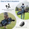Goplus Golf Stand Bag, Lightweight Golf Club Bag with 6 Way Top Dividers, 8 Pockets, Cooler Bag, Rain Hood, Dual Shoulder Strap, Umbrella Holder, Portable Golf Bag with Stand for Women Men (Blue) view 4