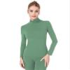 Liang Rou Women's Mock Turtleneck Ultrathin Long Sleeve Thermal Baselayer Undershirt Top Green X-Large view 1