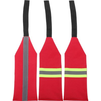 BESPORTBLE 3pcs Kayak Towing Flags Bright Reflective Safety Flags for Kayak Canoe Boat Lightweight Design Easy Attach Webbing Straps for Enhanced Visibility
