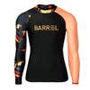 Bestgift Men's Rash Guard Sets Long-Sleeved Sunscreen Quick-Drying Surfing Suit Snorkeling Suit Black Orange top M