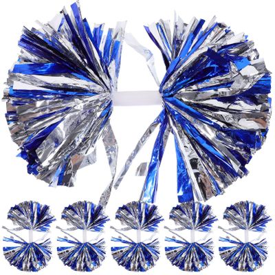 BESPORTBLE Cheering Pompoms 6pcs Metallic Cheerleading Cheer Pom Poms Cheerleader Pompoms Wristband for Team Sports Game Dance Dress Performance Party Cheering Squad Pompoms