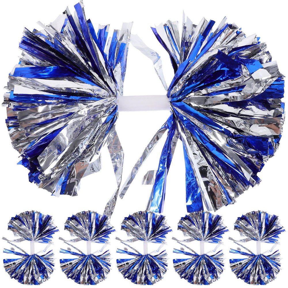 BESPORTBLE Cheering Pompoms 6pcs Metallic Cheerleading Cheer Pom Poms Cheerleader Pompoms Wristband for Team Sports Game Dance Dress Performance Party Cheering Squad Pompoms