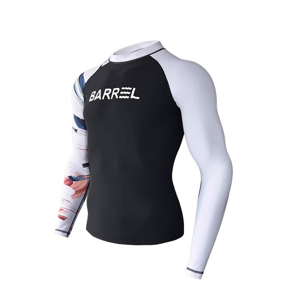 Bestgift Men's Wetsuit Full Body Sun Protection Surfing Suit Wetsuit Long Sleeve Long Trousers Black White top XXL