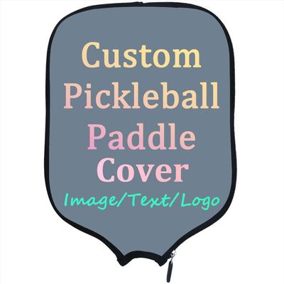 LMPTOEI Customized Padded Pickleballs Protection Custom Pickleballs Paddles Cover, Neoprenes Cover Paddle Case with Personalized Image Text Logo, Fits Most Rackets, SlateGray