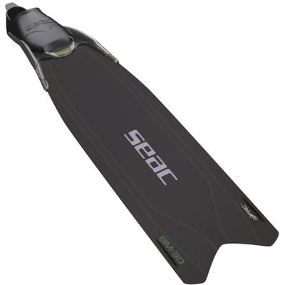 SEAC BM-30, Long fins with Interchangeable Blades for Freediving & Spearfishing, Made in Italy, black/green, 8-8.5