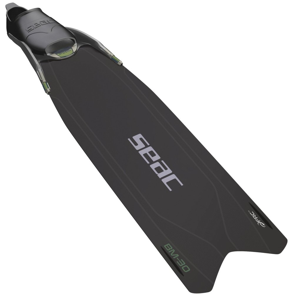 SEAC BM-30, Long fins with Interchangeable Blades for Freediving & Spearfishing, Made in Italy, black/green, 8-8.5