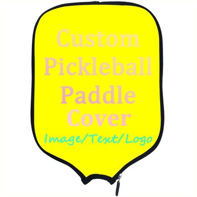 LMPTOEI Personalized Padded Pickleballs Protection, Customized Pickleballs Paddle Cover Rackets Cover, Fits Most Paddle, 8.5"x11.5", Yellow