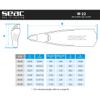 SEAC W-22, Long Freediving Fins with Interchangeable Blade, Made in Italy, Black/Red, 11-12 view 2
