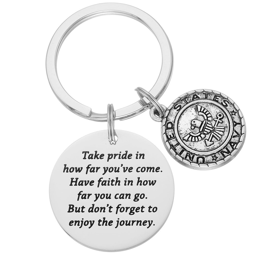 Kivosliviz Navy Keychain Gifts for Men In Military Deployment BF Graduation Inspirational Us Navy Keychain