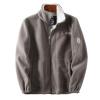 Bluelans Men's Full-Zip Polar Fleece Jacket Winter Fleece Jacket with Pocket Thick Warm Heat Retention Outdoor Coat for Men Khaki 2XL view 1