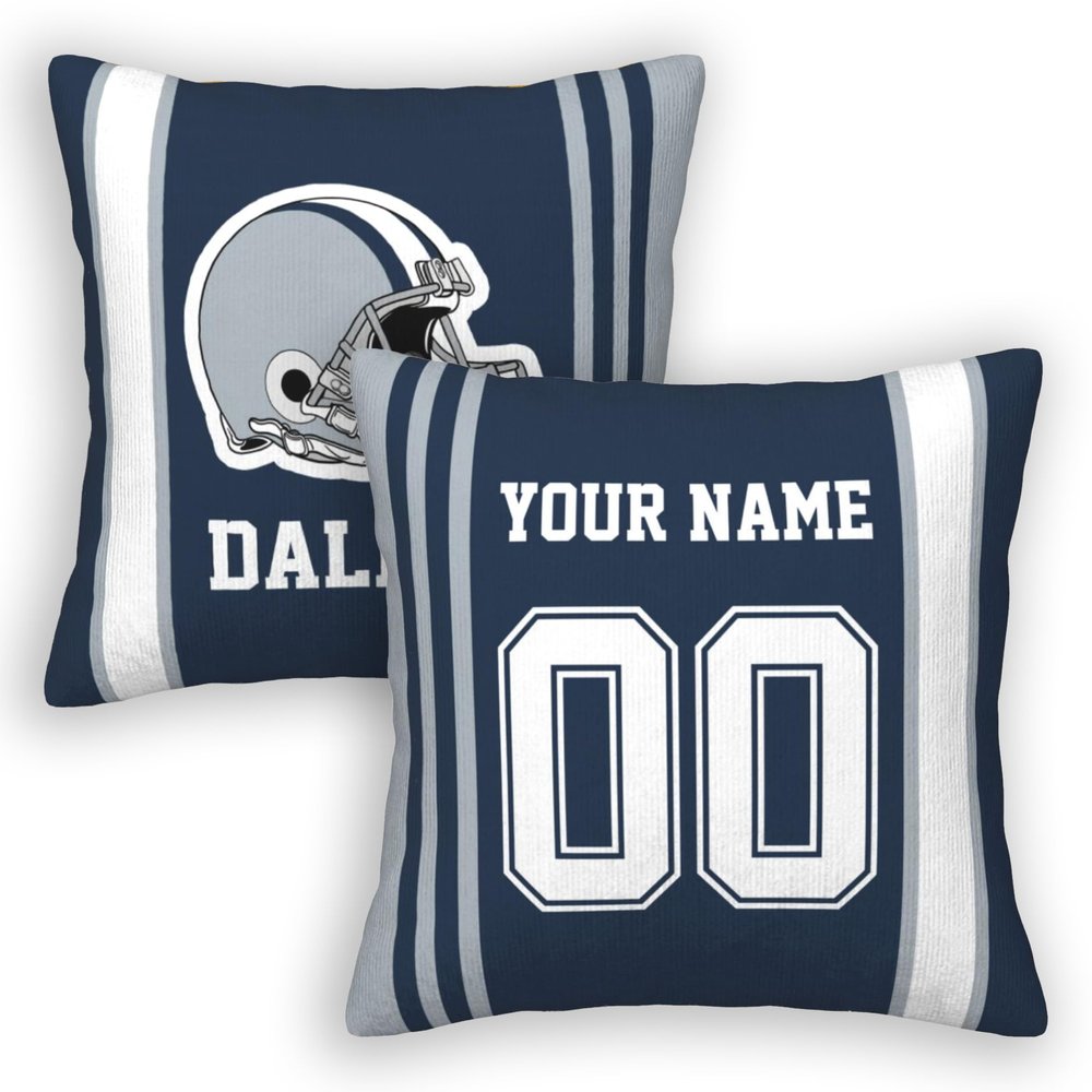Cokpet Dallas Throw Pillow Covers Custom Football Style Pillows Case Personalized Any Name and Number Pillow Cover Fans Gifts for Men Women Youth Boy
