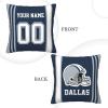 Cokpet Dallas Throw Pillow Covers Custom Football Style Pillows Case Personalized Any Name and Number Pillow Cover Fans Gifts for Men Women Youth Boy view 2