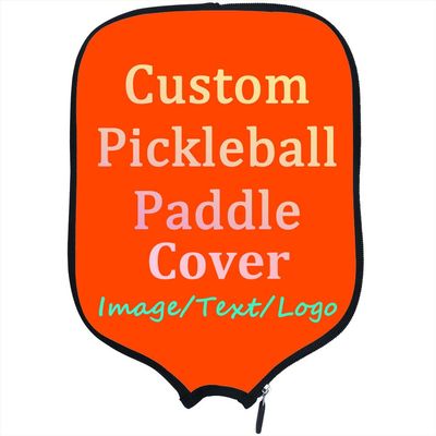 LMPTOEI Personalized Padded Pickleballs Protection, Customized Pickleballs Paddle Cover Rackets Cover, Fits Most Paddle, 8.5"x11.5", OrangeRed