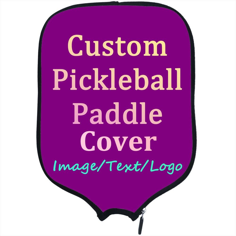 LMPTOEI Personalized Padded Pickleballs Protection, Customized Pickleballs Paddle Cover Rackets Cover, Fits Most Paddle, 8.5"x11.5", MediumPurple