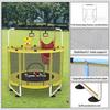 BLINWORLD Trampoline for Kids, 55Inch Adjustable Baby Toddler Trampoline with Basketball Hoop, 440lbs Indoor Outdoor Toddler Trampolin with Enclosure (Light Yellow) view 2