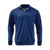 Mens Long Sleeve Polo Shirts Relaxed Fit Plaid Collar Cotton Golf T-Shirts Casual Lapel Button Up Thermal Sweatshirt Tops Navy view 3