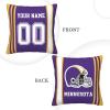 Cokpet Minnesota Throw Pillow Covers Custom Football Style Pillows Case Personalized Any Name and Number Pillow Cover Fans Gifts for Men Women Youth Boy view 2