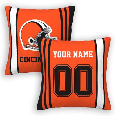 Cokpet Cincinnati Throw Pillow Covers Custom Football Style Pillows Case Personalized Any Name and Number Pillow Cover Fans Gifts for Men Women Youth Boy