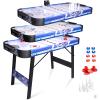 48" Air Hockey Game Table, Powered Ice Hockey Game Table Combines Bowling and Shuffleboard, Arcade Games Machines for Home with Round Corner view 1