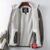 Bluelans Men's Full-Zip Polar Fleece Jacket Winter Fleece Jacket with Pocket Thick Warm Heat Retention Outdoor Coat for Men Grey L view 3