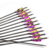 ACCMOS 6pc 28-Inch 800-Spine Arrow Removable Tips Targeting Hunting Arrow Turkey Feather 3 Inch Feathered Carbon Arrows for Traditional Bow Long-Bow Compound Bow Recurve Bow Adult Youth Archery Camo view 2