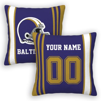 Cokpet Baltimore Throw Pillow Covers Custom Football Style Pillows Case Personalized Any Name and Number Pillow Cover Fans Gifts for Men Women Youth Boy