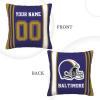 Cokpet Baltimore Throw Pillow Covers Custom Football Style Pillows Case Personalized Any Name and Number Pillow Cover Fans Gifts for Men Women Youth Boy view 2