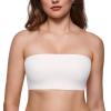 INLYRIC Women's Inbarely Strapless Bandeau Bra Bralette Tube Top Seamless Comfortable Stretchy Non Padded Bras Tops White - Going Up One Size X-Large view 1