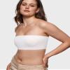 INLYRIC Women's Inbarely Strapless Bandeau Bra Bralette Tube Top Seamless Comfortable Stretchy Non Padded Bras Tops White - Going Up One Size X-Large view 2