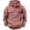 Mens Outdoor Outdoor Military Tactical Hoodie Sweatshirt Quarter Zip Cargo Pullover Hooded Workout Gym Sports Winter Jackets view 1