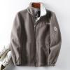 Bluelans Men's Full-Zip Polar Fleece Jacket Winter Fleece Jacket with Pocket Thick Warm Heat Retention Outdoor Coat for Men Khaki M view 3