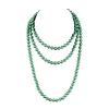 1920s Flapper Faux Pearls Long Beaded Necklace, Gatsby Ballgown Cosplay Necklace, Old School Vintage Layered Pearls Necklace for Women Prom Jewelry (C green) view 1