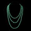 1920s Flapper Faux Pearls Long Beaded Necklace, Gatsby Ballgown Cosplay Necklace, Old School Vintage Layered Pearls Necklace for Women Prom Jewelry (C green) view 2