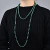 1920s Flapper Faux Pearls Long Beaded Necklace, Gatsby Ballgown Cosplay Necklace, Old School Vintage Layered Pearls Necklace for Women Prom Jewelry (C green) view 3