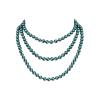 1920s Flapper Faux Pearls Long Beaded Necklace, Gatsby Ballgown Cosplay Necklace, Old School Vintage Layered Pearls Necklace for Women Prom Jewelry (C green) view 4